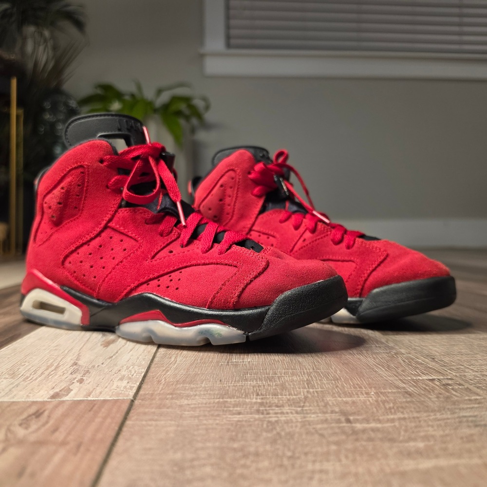 Jordan Air Jordan 6 Retro Toro Bravo Youth 6Y Red Black Excellent 384665-600